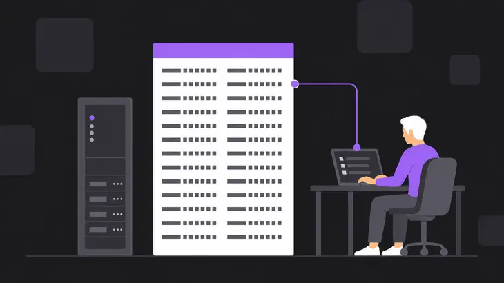 A remote user at a laptop sending input to a framebuffer panel linked to a slim server with indicator lights.